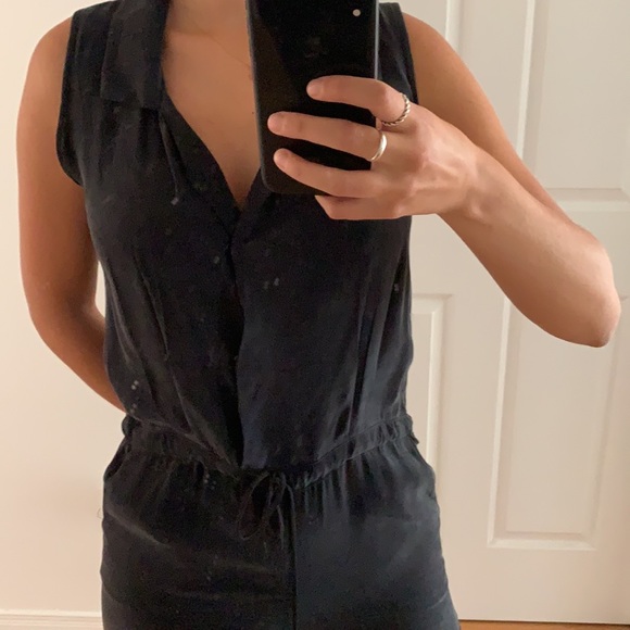 Dolan Black silk jumpsuit - Picture 2 of 6
